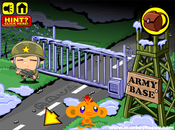 Game Chú Khỉ Buồn: Căn Cứ Quân Sự - Monkey Go Happy Army Base - Game Vui