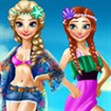 Elsa và Anna đi biển