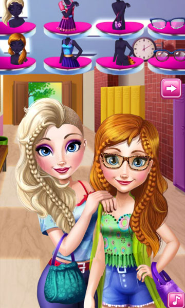 Game Elsa Và Anna Trang Điểm - Frozen College Makeover - Game Vui