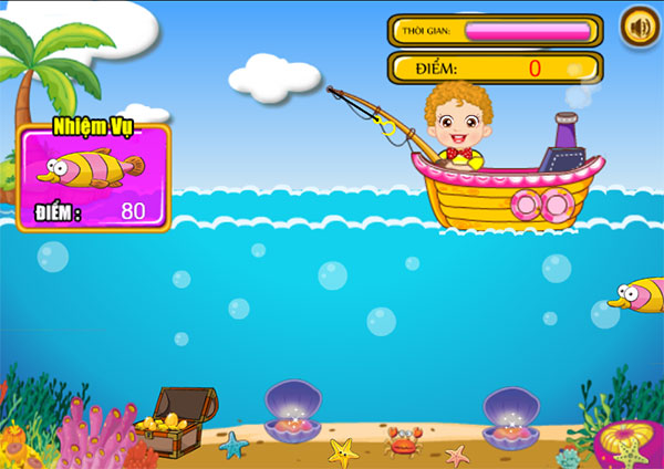 Game Câu Cá Biển Khơi - Baby Fishing - Game Vui