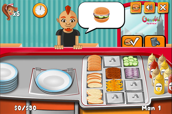Game Cửa Hàng Hamburger - Burger Time - Game Vui