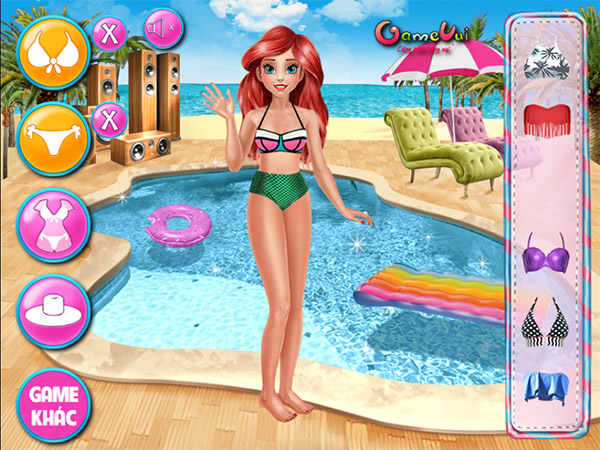 Game Công Chúa Tắm Biển - Mermaid Princess Pool Time - Game Vui