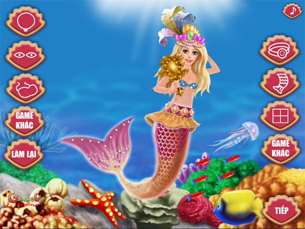 Game Nàng Tiên Cá Dễ Thương - Baby Mermaid Dressup - Game Vui