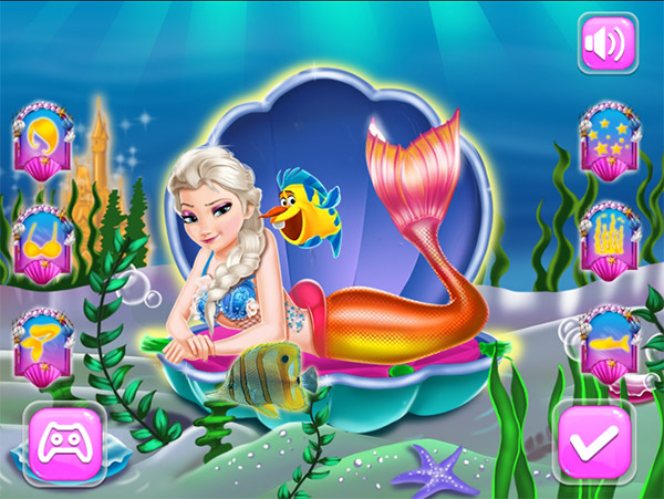 Game Nàng Tiên Cá Elsa - Elsa Mermaid Dress Up - Game Vui