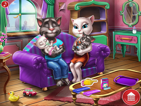 Game Gia Đình Mèo Tom 2 - Angela Twins Family Day - Game Vui