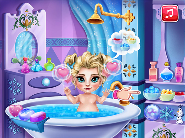Game Tắm Cho Em Bé - Ice Queen Baby Bath - Game Vui