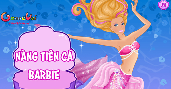 Game Nàng Tiên Cá Barbie - Barbie Dazzling Mermaid - Game Vui