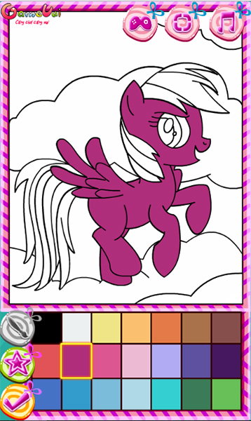 Tải tranh tô màu Pony siêu đáng yêu dành cho bé  Ngựa pony