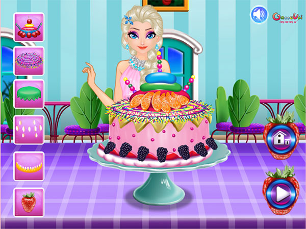 Game Elsa Làm Bánh Kem - Ice Queen Royal Baker - Game Vui