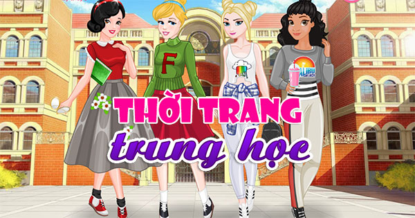 Game Thời Trang Trung Học - High School Now And Then - Game Vui