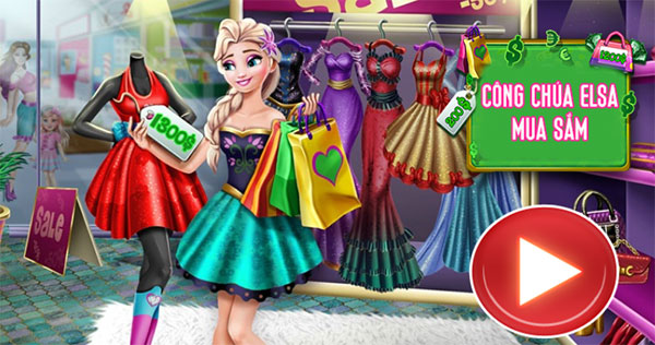 Game Công Chúa Elsa Mua Sắm - Ice Queen Realife Shopping - Game Vui