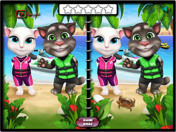 Game Talking Tom: Tìm điểm khác biệt - Talking Tom Five Difference - Game  Vui