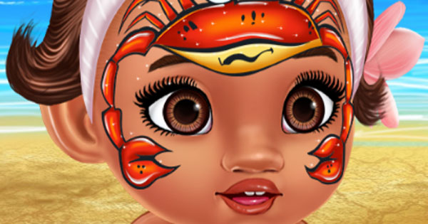 Game Công chúa Moana vẽ mặt - Baby Moana Face Art - Game Vui