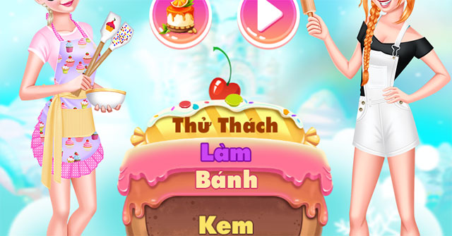 Game Thử Thách Trang Trí Bánh Kem - Princesses Cooking Challenge: Cake -  Game Vui