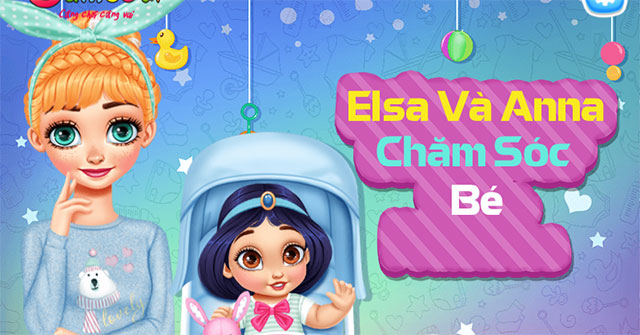 Game Elsa Và Anna Chăm Sóc Bé - Princesses Caring For Baby Princesses - Game  Vui