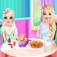 Elsa và Anna ăn trưa