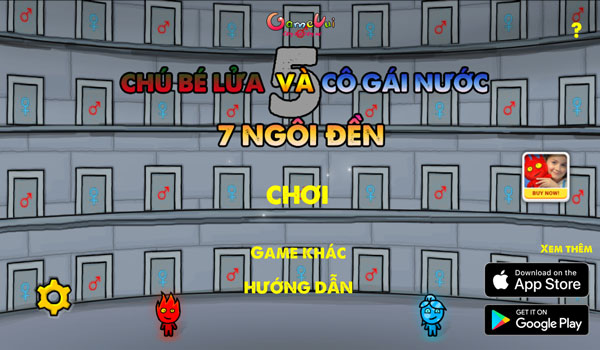 Game Chú Bé Lửa Và Cô Gái Nước 5 - 7 Ngôi Đền - Game Vui