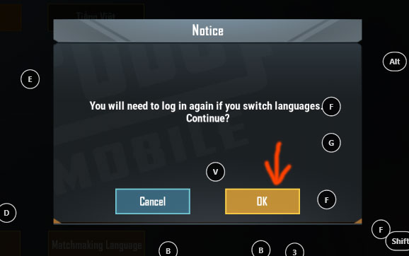 Confirm language change