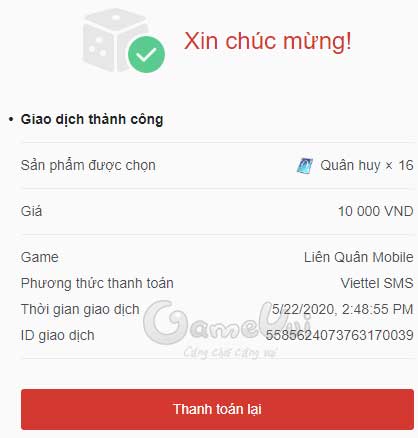 Nạp thẻ game Liên Quân Mobile là cách tốt nhất để bạn cập nhật và trải nghiệm những tính năng mới nhất của trò chơi. Với nhiều dịch vụ hỗ trợ tốt cho người dùng, bạn sẽ được hưởng nhiều ưu đãi và tính năng mà chỉ có khi nạp thẻ. Hãy nạp thẻ ngay để bắt đầu trải nghiệm.