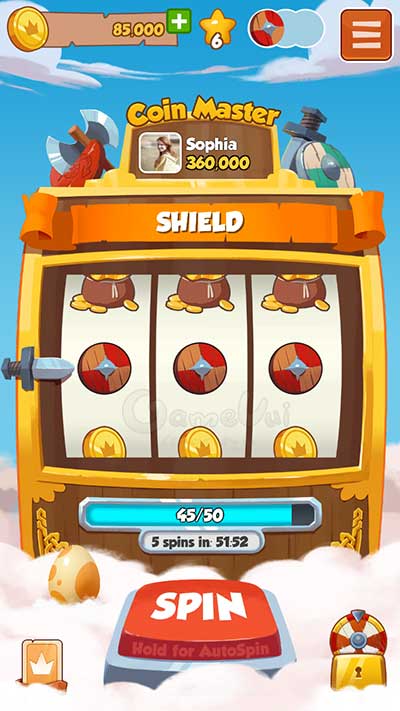 Shield icons help you defend against attacks by other Coin Master players