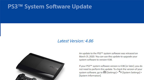 Download the firmware of PS 3