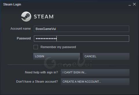 Sign in with your Steam account
