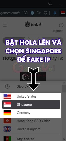 Use Hola and fake IP Singapore
