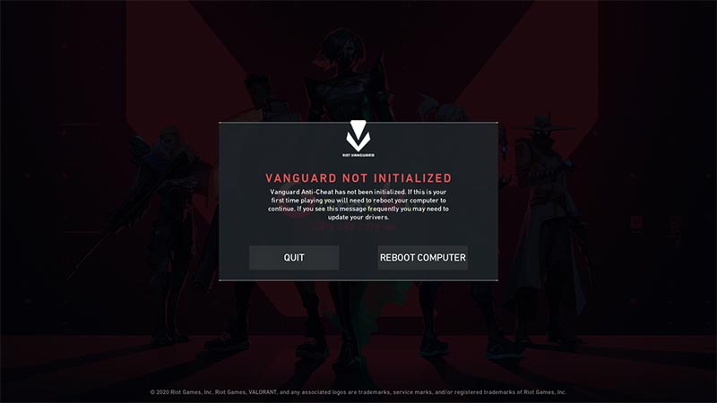 Requires PC restart after installing Riot Vanguard