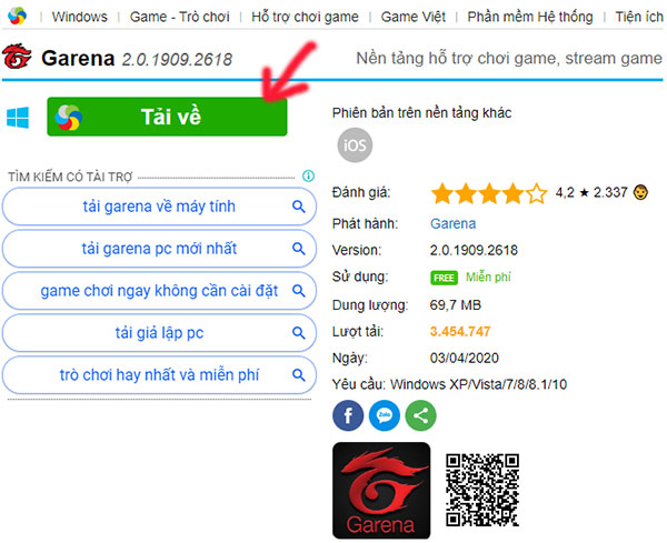 Download garena to your computer