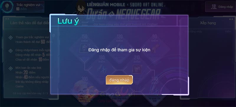 Log in to your account with Garena or Facebook
