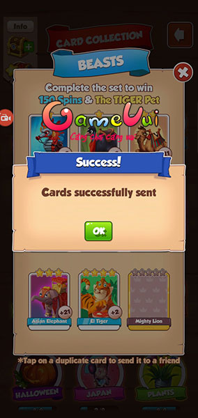 Successful card sending