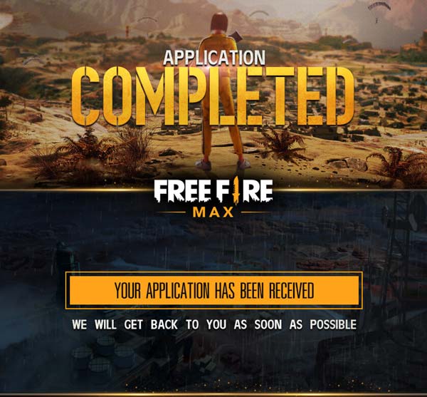 Sign up for the Free Fire Max experience successfully