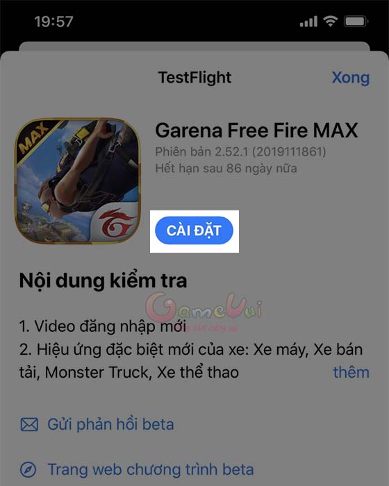Install Free Fire Max via TestFlight