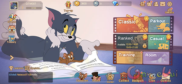 The main interface of the game