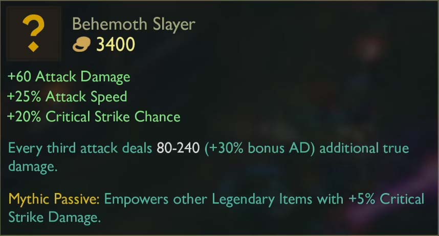 Behemoth Slayer is suitable for players in the style of all in