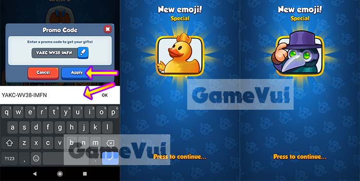 Nhập, redeem đúng code Rush Royale và nhận thưởng miễn phí