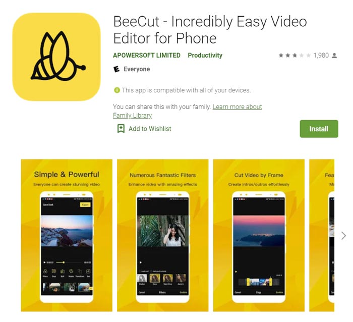 BeeCut miễn phí cho Android và iOS