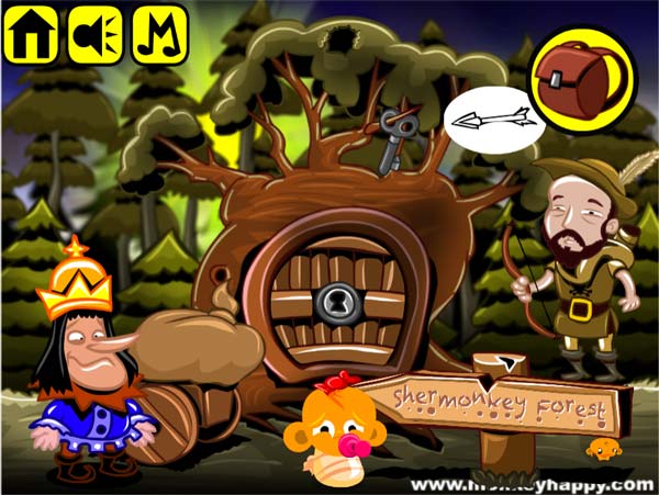 Game Chú Khỉ Buồn 541 - Robin Hood Trong Rừng Shermonkey - Game Vui
