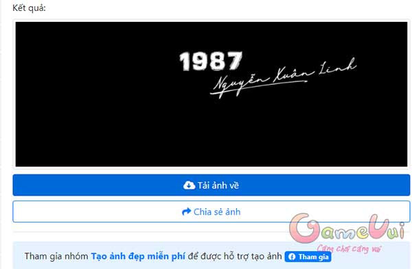 Cách tạo ảnh bìa Facebook với chữ ký và năm sinh - GameVui.vn