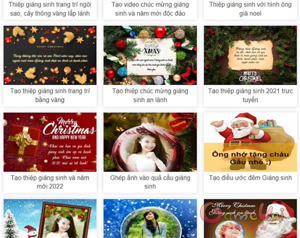 Hướng dẫn tạo thiệp Giáng sinh online - GameVui.vn
