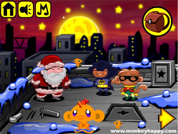 Game Chú Khỉ Buồn 591 - Batmonkey, Robin Và Santa Claus - Game Vui