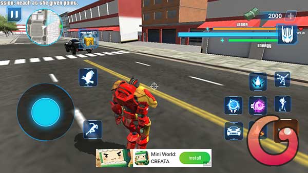 Cách chơi Robot Game, Red Robot Police - game robot biến hình ảo diệu