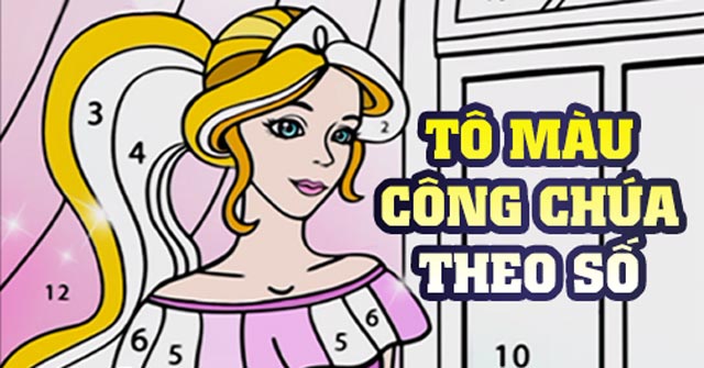 1  Tranh tô màu công chúa cho bé gái thỏa sức sáng tạo