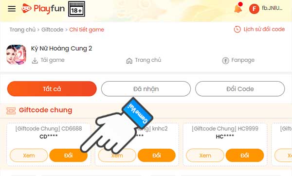 Danh sách code Kỳ Nữ Hoàng Cung 2 mới nhất Doi