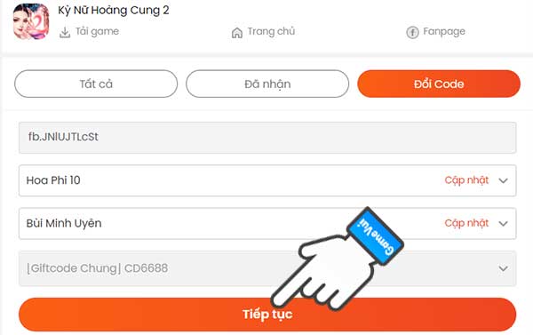 hoang - Tổng hợp code Kỳ Nữ Hoàng Cung 2 mới nhất tháng 3/2024 Tiep-tuc